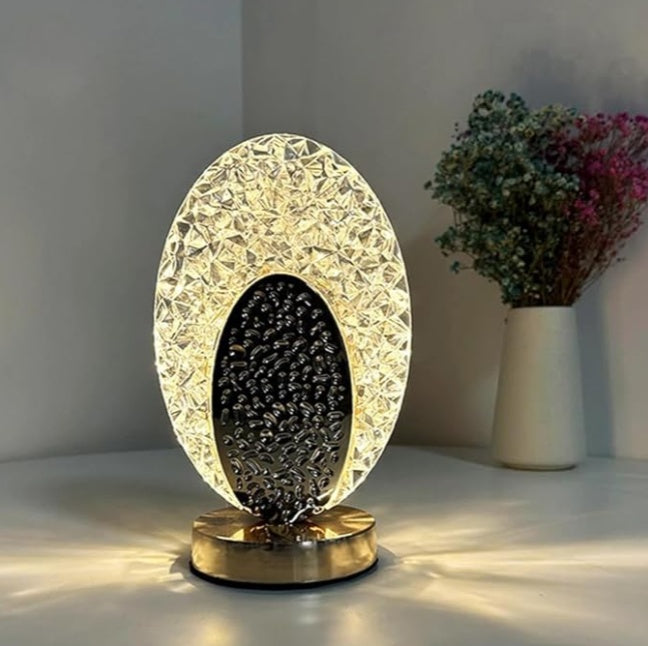 Oval Crystal LED Table Lamp